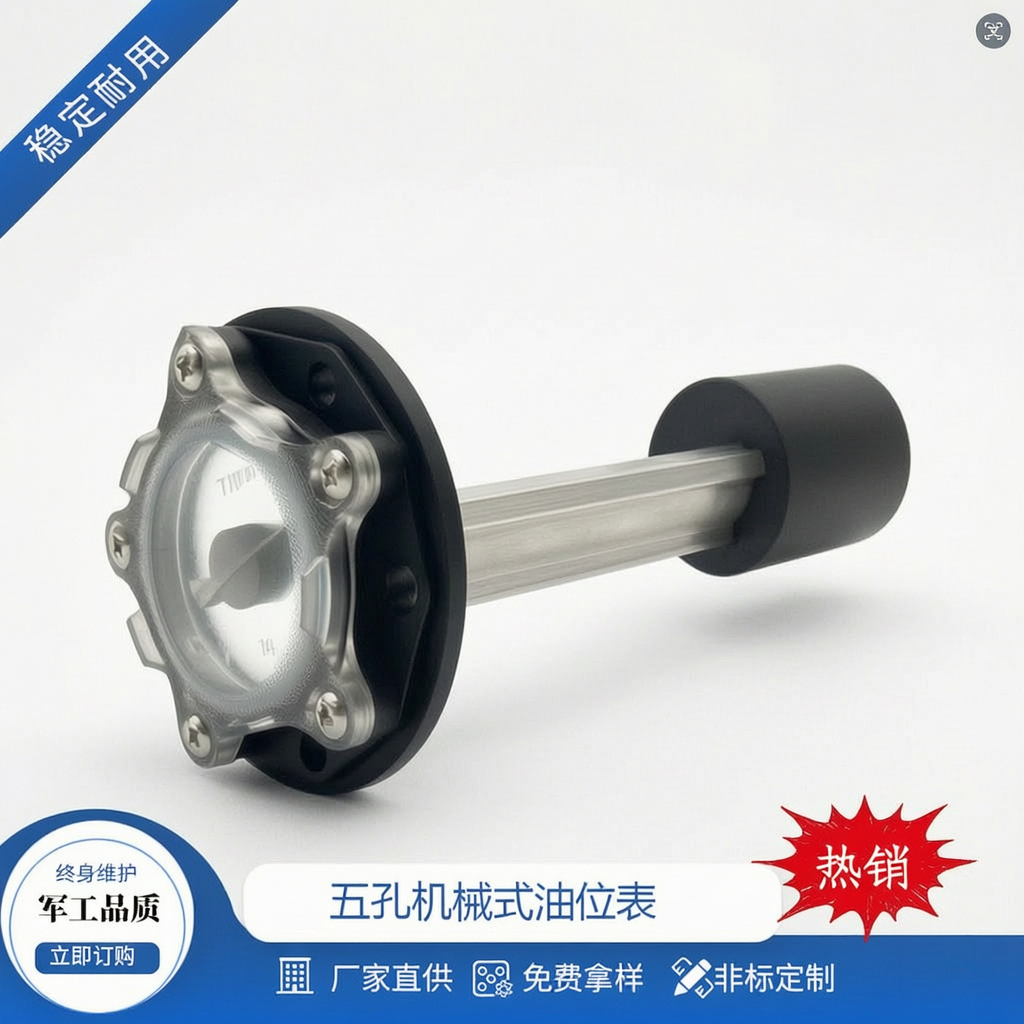 五孔机械式油位表 油箱油位表 纯机械式 精准测量油箱油位高度